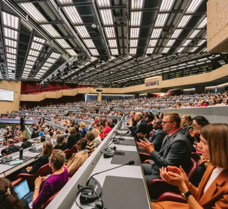 Participants in one of the plenary sessions at the 2024 World Cancer Congress