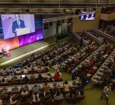 A plenary session taking place at the 2024 World Cancer Congress