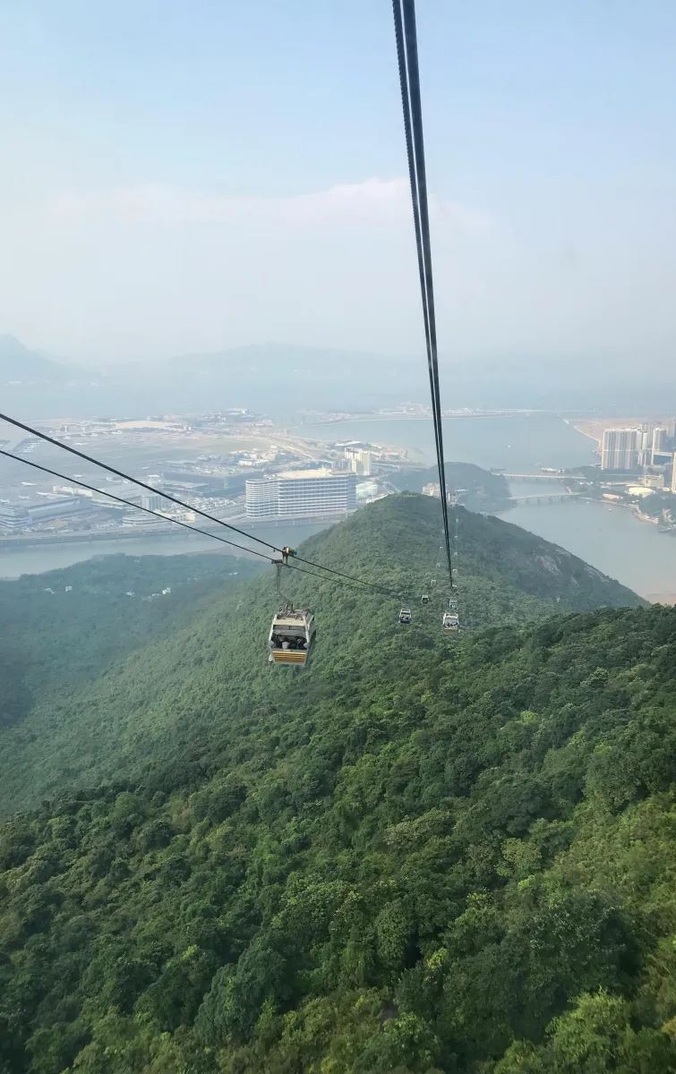 Cable cars above Hong Kong