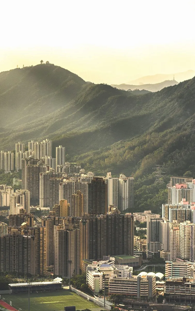 Honk Kong view with hills