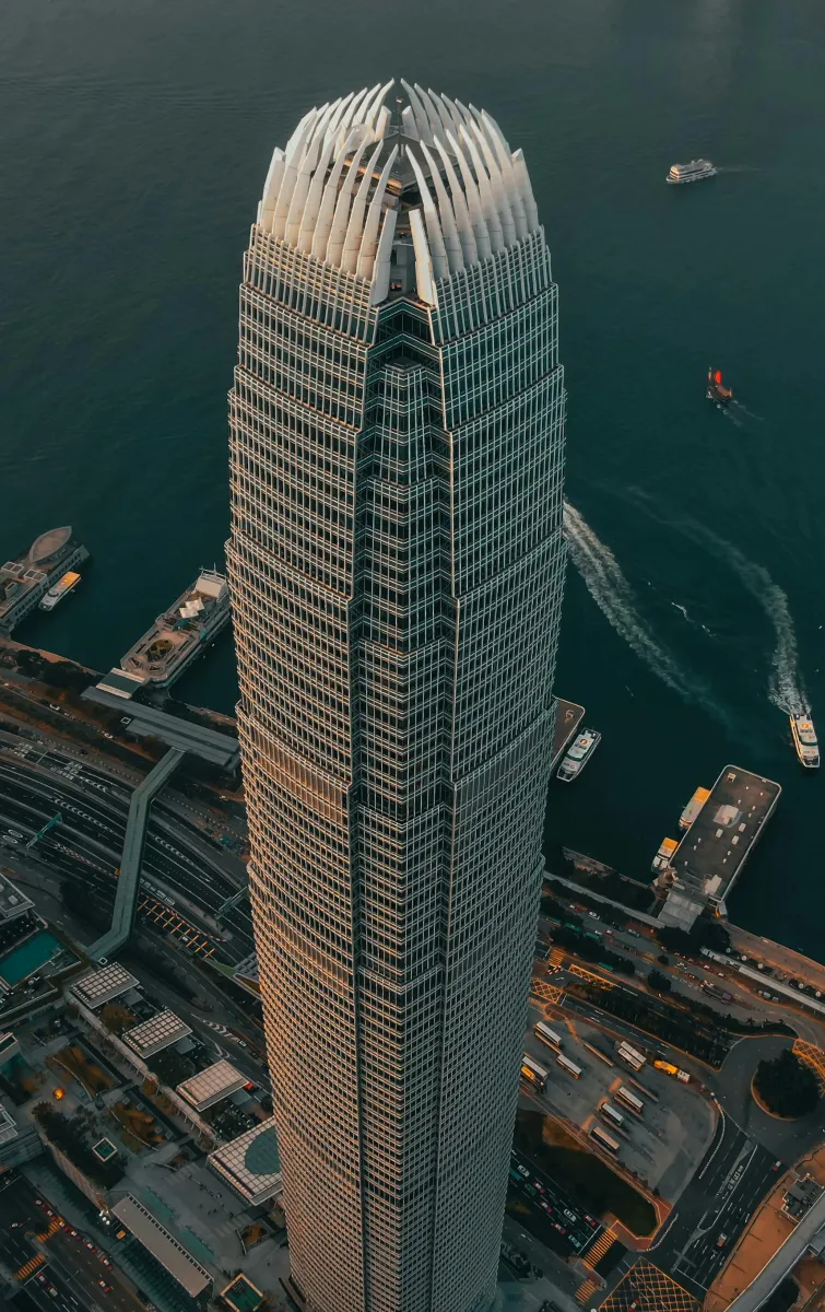 A skyscraper in Hong Kong